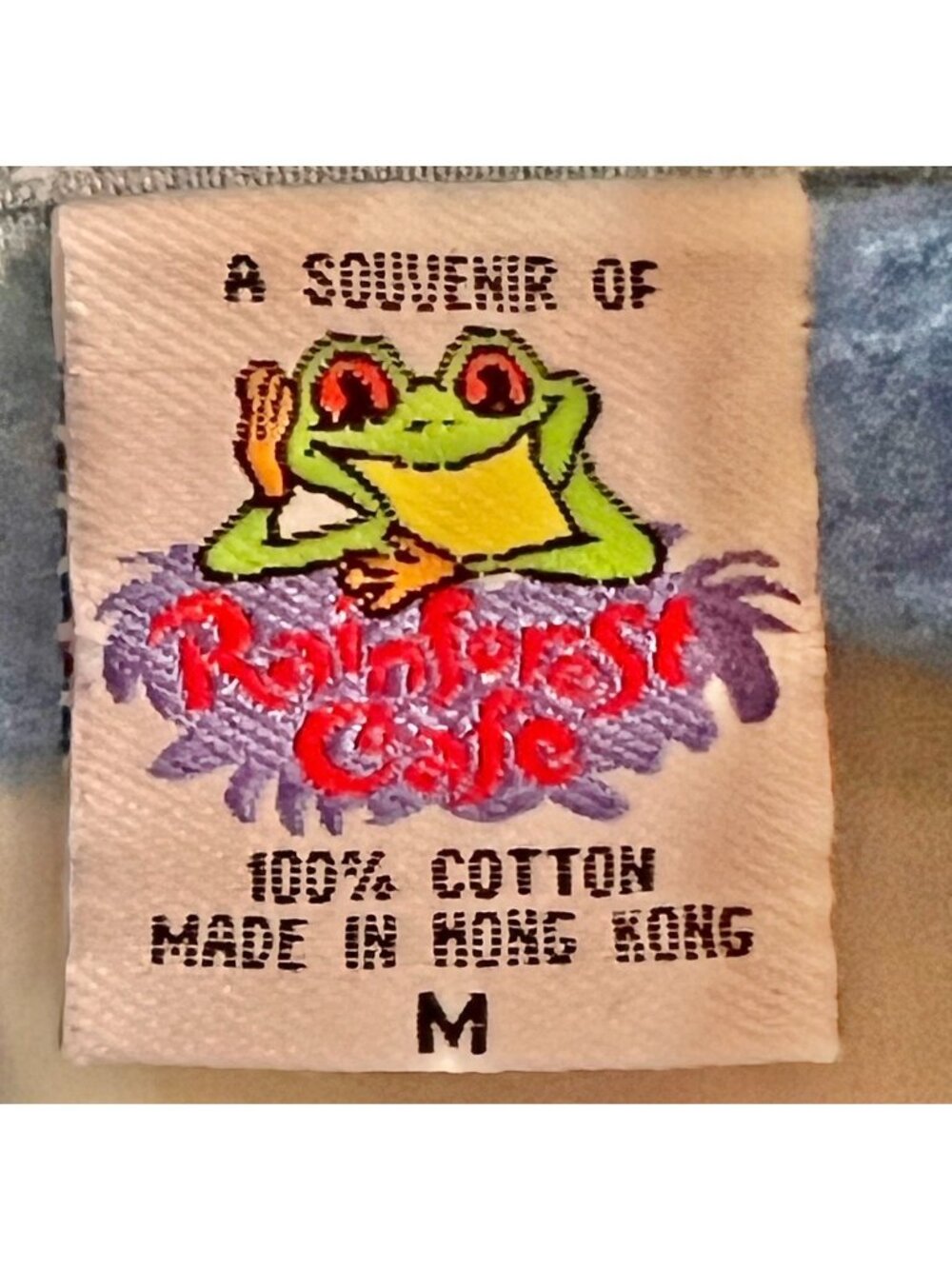 Rainforest Cafe Shirt Women's M Blue Button-Down Long Sleeve Embroidered - Picture 9 of 10